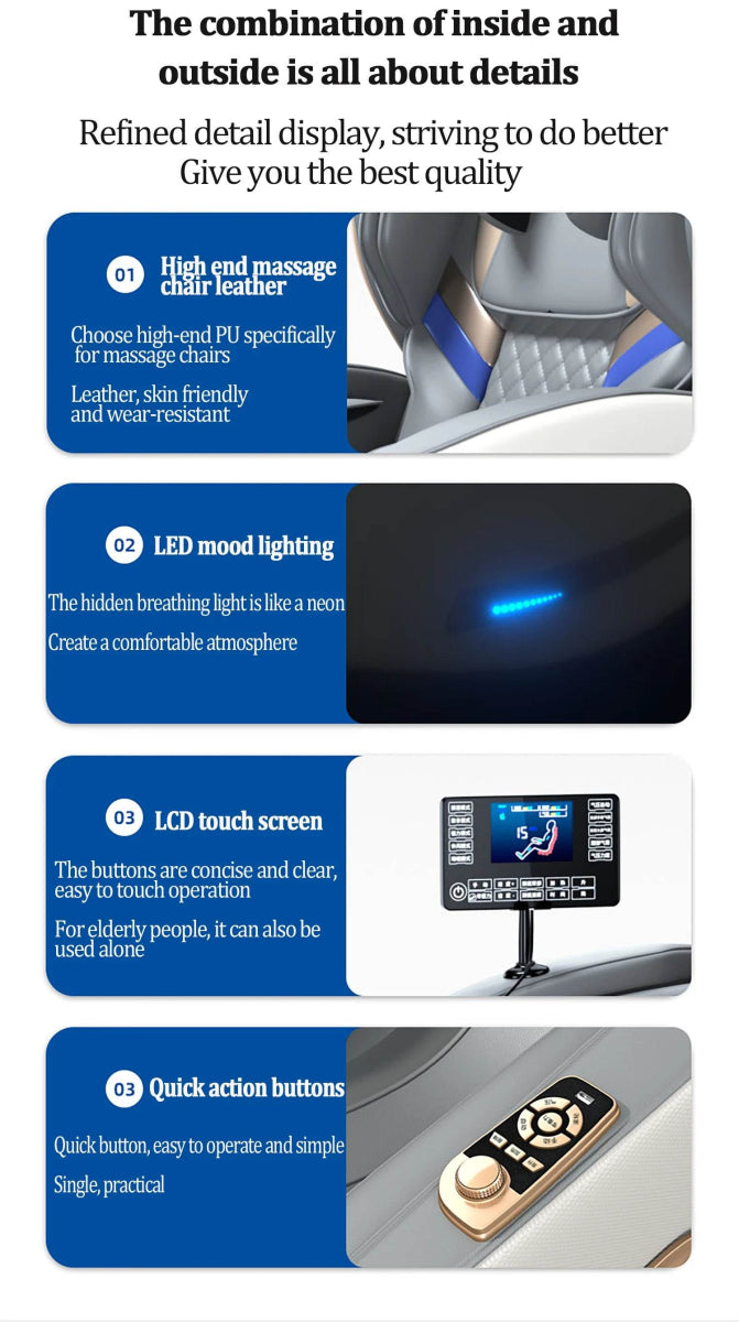 Zero-Gravity Full Body Multifunction Bluetooth Massage Chair - Omega Lifestyles