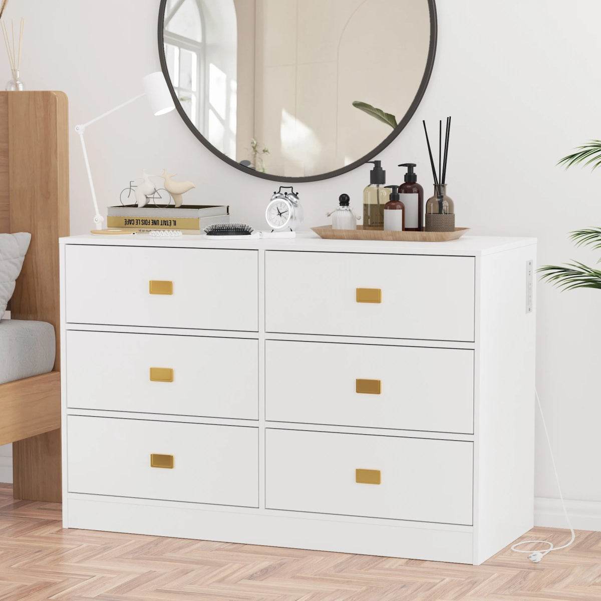 Changing Table Dresser With 6 Drawers And Removable Top - Omega Lifestyles