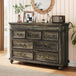 Modern Farmhouse 9-Drawer Wood Rustic Bedroom Dresser - Omega Lifestyles