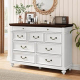 Modern Farmhouse 9-Drawer Wood Rustic Bedroom Dresser - Omega Lifestyles