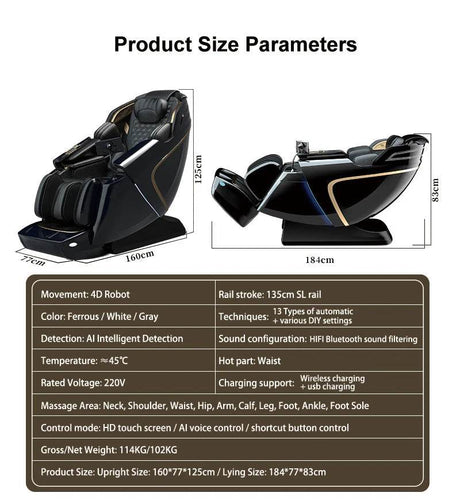 5D Zero Gravity Full Body Kneading Massage Chair - Omega Lifestyles