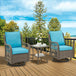 3-Piece Outdoor Rattan Wicker Swivel Rocking Chair Set - Omega Lifestyles