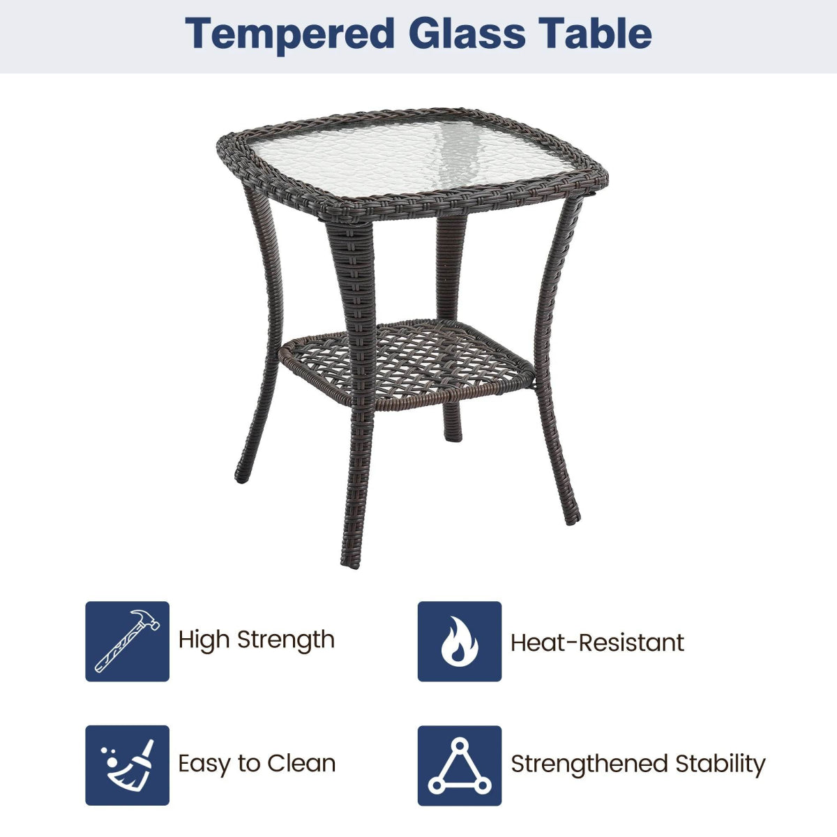 3-Piece Outdoor Rattan Wicker Swivel Rocking Chair Set - Omega Lifestyles