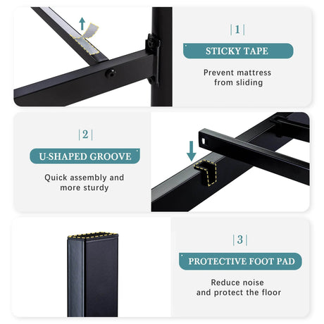 Vintage Victorian Wrought Iron Metal Platform Bed Frame - Omega Lifestyles