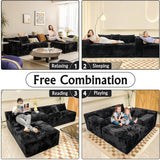 104-Inch Modular Corduroy Sectional Sofa With Chaise - Omega Lifestyles