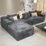 104-Inch Modular Corduroy Sectional Sofa With Chaise - Omega Lifestyles