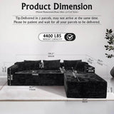 104-Inch Modular Corduroy Sectional Sofa With Chaise - Omega Lifestyles