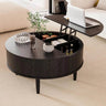 Lift Top Round Fluted Coffee Table With Storage - Omega Lifestyles