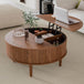 Lift Top Round Fluted Coffee Table With Storage - Omega Lifestyles
