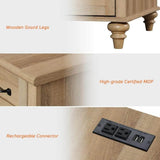 Minimalist Modern Charging Nightstand With USB Ports - Omega Lifestyles