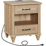 Minimalist Modern Charging Nightstand With USB Ports - Omega Lifestyles
