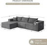Modular Cloud Sectional Sofa With Removable Cover - Omega Lifestyles
