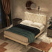 Velvet Upholstered Queen Platform Bed Frame With Headboard - Omega Lifestyles