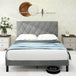 Velvet Upholstered Queen Platform Bed Frame With Headboard - Omega Lifestyles