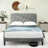 Velvet Upholstered Queen Platform Bed Frame With Headboard - Omega Lifestyles