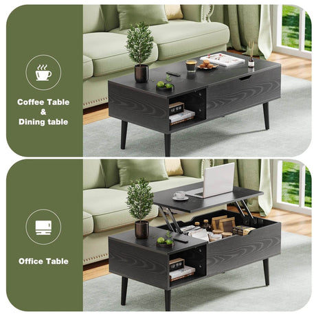 Adjustable Lift Top Living Room Coffee Table With Storage - Omega Lifestyles
