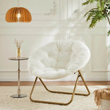 Cozy Foldable Saucer Living Room Fabric Chair - Omega Lifestyles