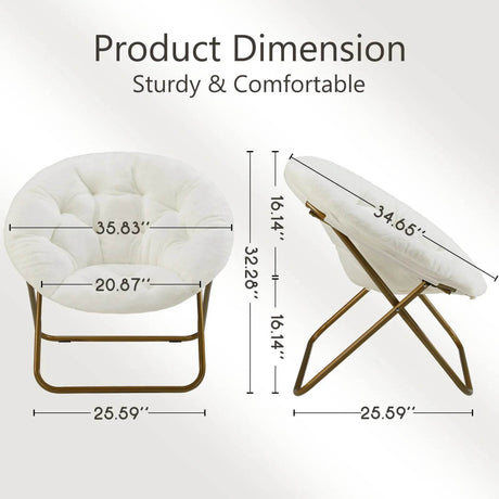 Cozy Foldable Saucer Living Room Fabric Chair - Omega Lifestyles