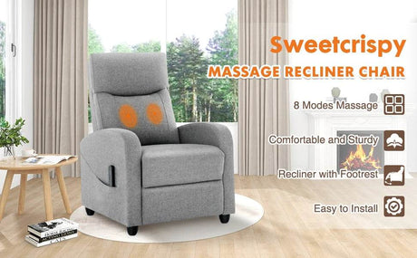 Fabric Upholstered Adjustable Massage Recliner Chair - Omega Lifestyles