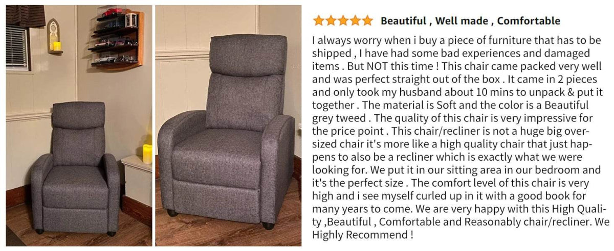 Fabric Upholstered Adjustable Massage Recliner Chair - Omega Lifestyles