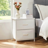 Minimalist Modern Multipurpose Nightstand With Fabric Drawers - Omega Lifestyles