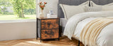 Minimalist Modern Multipurpose Nightstand With Fabric Drawers - Omega Lifestyles