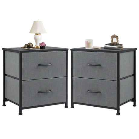 Minimalist Modern Multipurpose Nightstand With Fabric Drawers - Omega Lifestyles