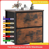 Minimalist Modern Multipurpose Nightstand With Fabric Drawers - Omega Lifestyles