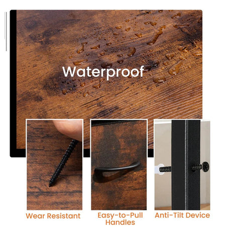 Minimalist Modern Multipurpose Nightstand With Fabric Drawers - Omega Lifestyles