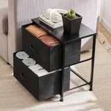 Minimalist Modern Multipurpose Nightstand With Fabric Drawers - Omega Lifestyles