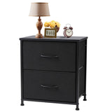 Minimalist Modern Multipurpose Nightstand With Fabric Drawers - Omega Lifestyles