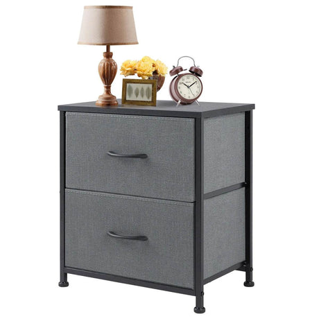 Minimalist Modern Multipurpose Nightstand With Fabric Drawers - Omega Lifestyles