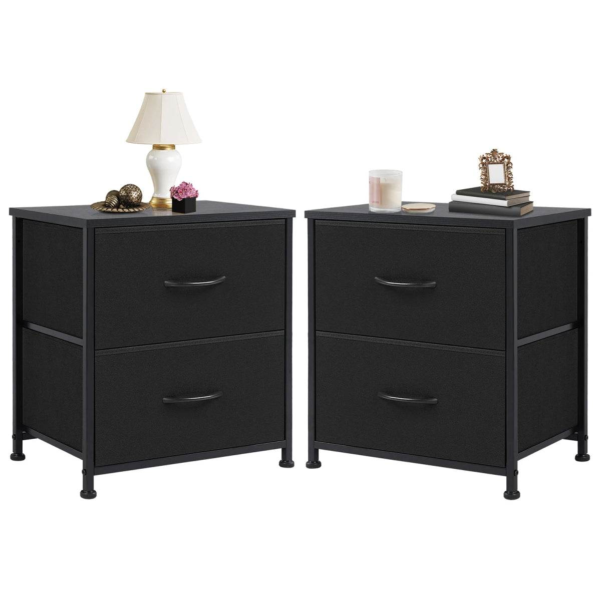 Minimalist Modern Multipurpose Nightstand With Fabric Drawers - Omega Lifestyles