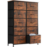 Multifunction Fabric Dresser With 10 Drawers Storage Cabinet - Omega Lifestyles