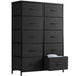 Multifunction Fabric Dresser With 10 Drawers Storage Cabinet - Omega Lifestyles