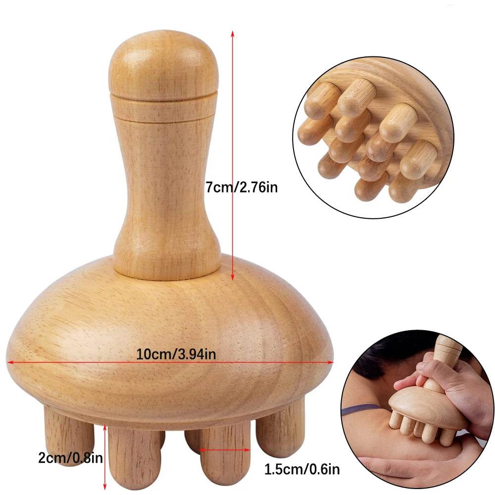 Wooden Mushroom Shape Wood Therapy Massage Tool - Sleep Galleria