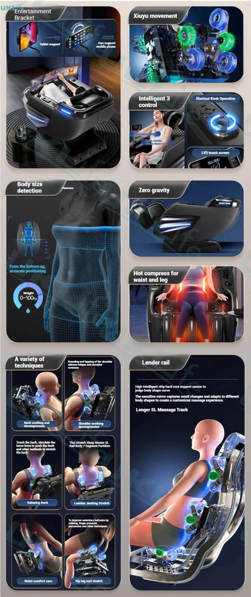 4D Jade Shiatsu Zero Gravity Massage Chair With Bluetooth - Omega Lifestyles