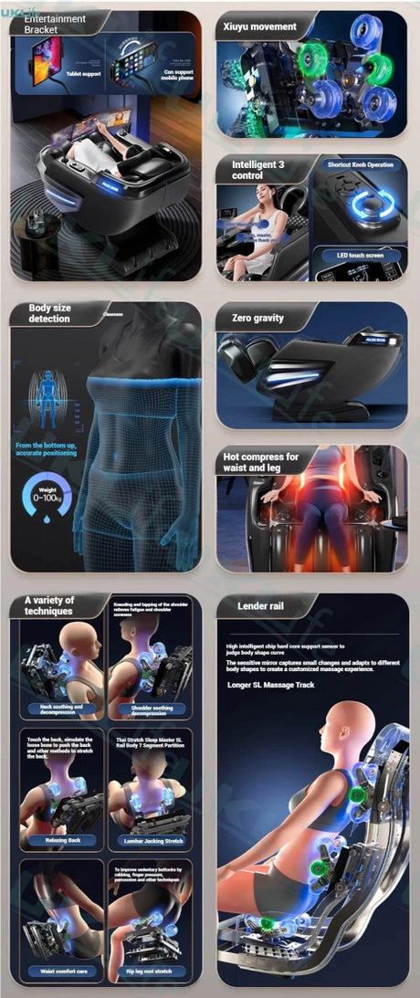 4D Jade Shiatsu Zero Gravity Massage Chair With Bluetooth - Omega Lifestyles