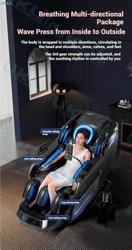 4D Jade Shiatsu Zero Gravity Massage Chair With Bluetooth - Omega Lifestyles