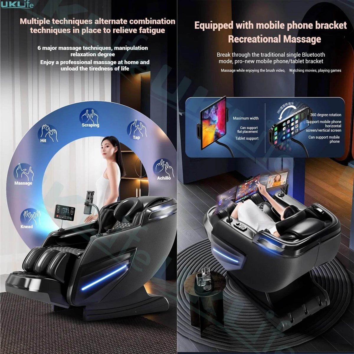 4D Jade Shiatsu Zero Gravity Massage Chair With Bluetooth - Omega Lifestyles