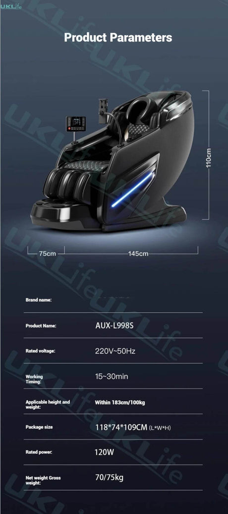 4D Jade Shiatsu Zero Gravity Massage Chair With Bluetooth - Omega Lifestyles