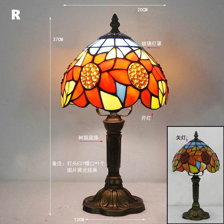 Retro Stained Glass Mediterranean Style Table Lamp - Sleep Galleria