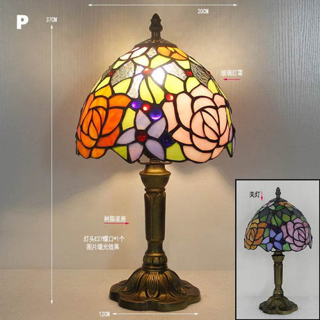 Retro Stained Glass Mediterranean Style Table Lamp - Sleep Galleria