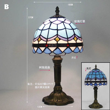 Retro Stained Glass Mediterranean Style Table Lamp - Sleep Galleria