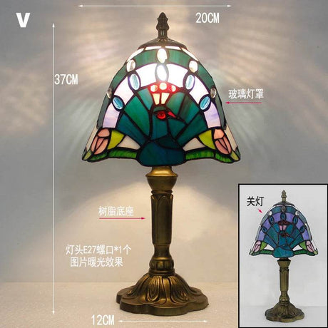 Retro Stained Glass Mediterranean Style Table Lamp - Sleep Galleria
