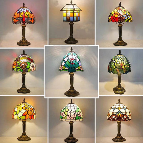 Retro Stained Glass Mediterranean Style Table Lamp - Sleep Galleria