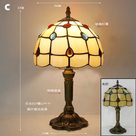 Retro Stained Glass Mediterranean Style Table Lamp - Sleep Galleria