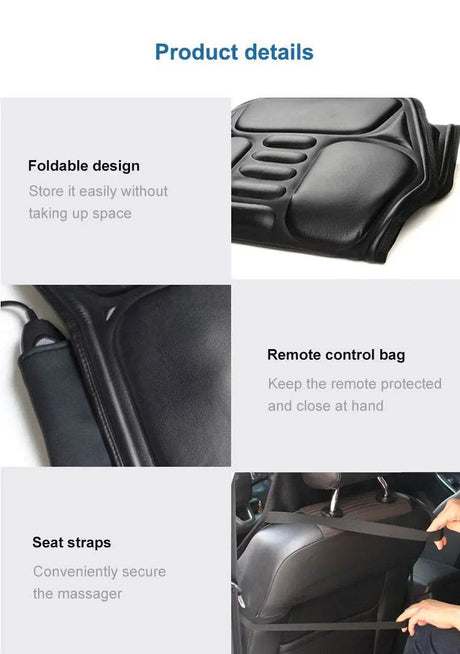Electric Heated Vibrating PU Leather Back Massager Cushion - Sleep Galleria