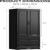 Freestanding Wooden Wardrobe Armoire With Doors Drawers - Omega Lifestyles