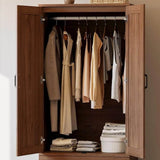 Freestanding Wooden Wardrobe Armoire With Doors Drawers - Omega Lifestyles
